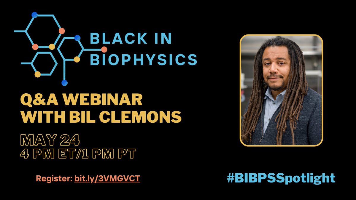 Next week is @BlackInBiophys Week! Register for the #BIBPSSpotlight webinar on May 24 to hear from @clemonslab and ask your burning questions! 
#BIBPSWeek #BlackInBiophysics #BlackInBiophysicsWeek
biophysics.org/store/products…