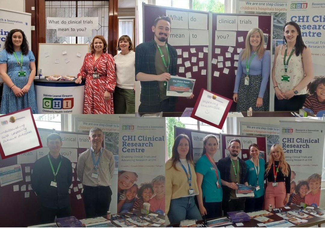 Great representation from our <a href="/CHI_Ireland/">Children's Health Ireland</a> Clinical Research Centre and Cancer CTU teams today, promoting International Clinical Trials Day #ICTD23 cross site in CHI. 
Highlighting current trials &amp; research supports available #whatdoclinicaltrialsmeantoyou 
#peadiatricresearch