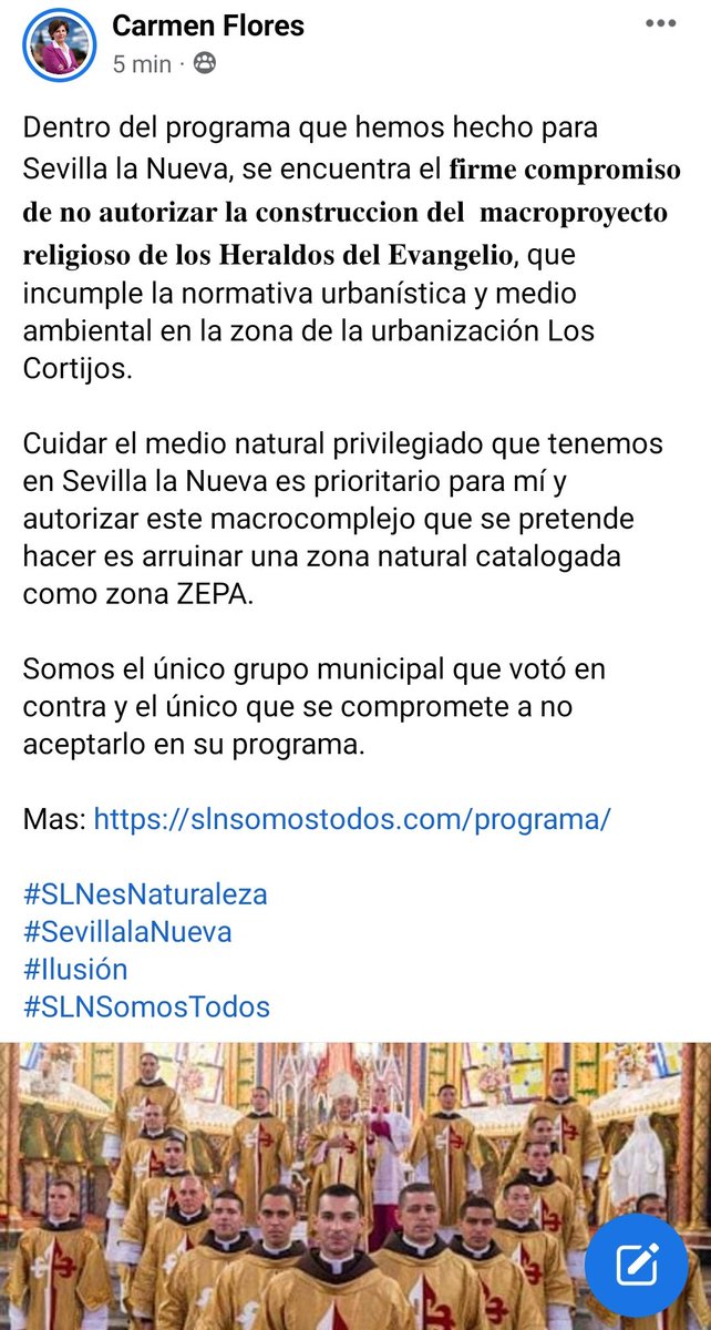 carmen_flores_p's tweet photo. 𝐟𝐢𝐫𝐦𝐞 𝐜𝐨𝐦𝐩𝐫𝐨𝐦𝐢𝐬𝐨 𝐝𝐞 𝐧𝐨 𝐚𝐮𝐭𝐨𝐫𝐢𝐳𝐚𝐫 𝐥𝐚 𝐜𝐨𝐧𝐬𝐭𝐫𝐮𝐜𝐜𝐢𝐨𝐧 𝐝𝐞𝐥  𝐦𝐚𝐜𝐫𝐨𝐩𝐫𝐨𝐲𝐞𝐜𝐭𝐨 𝐫𝐞𝐥𝐢𝐠𝐢𝐨𝐬𝐨 𝐝𝐞 𝐥𝐨𝐬 𝐇𝐞𝐫𝐚𝐥𝐝𝐨𝐬 𝐝𝐞𝐥 𝐄𝐯𝐚𝐧𝐠𝐞𝐥𝐢𝐨, que incumple la normativa urbanística y medio ambiental. https://t.co/zWDP4ehJgU