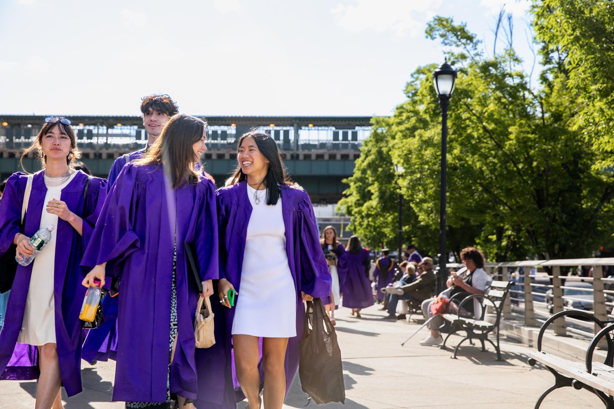 nyuniversity's tweet photo. Sun shining, purple flags flying—it's a great day to graduate at @yankeestadium! 🎓☀️ Let's do this, #NYU2023. 💜 https://t.co/JeLIiN4fZK