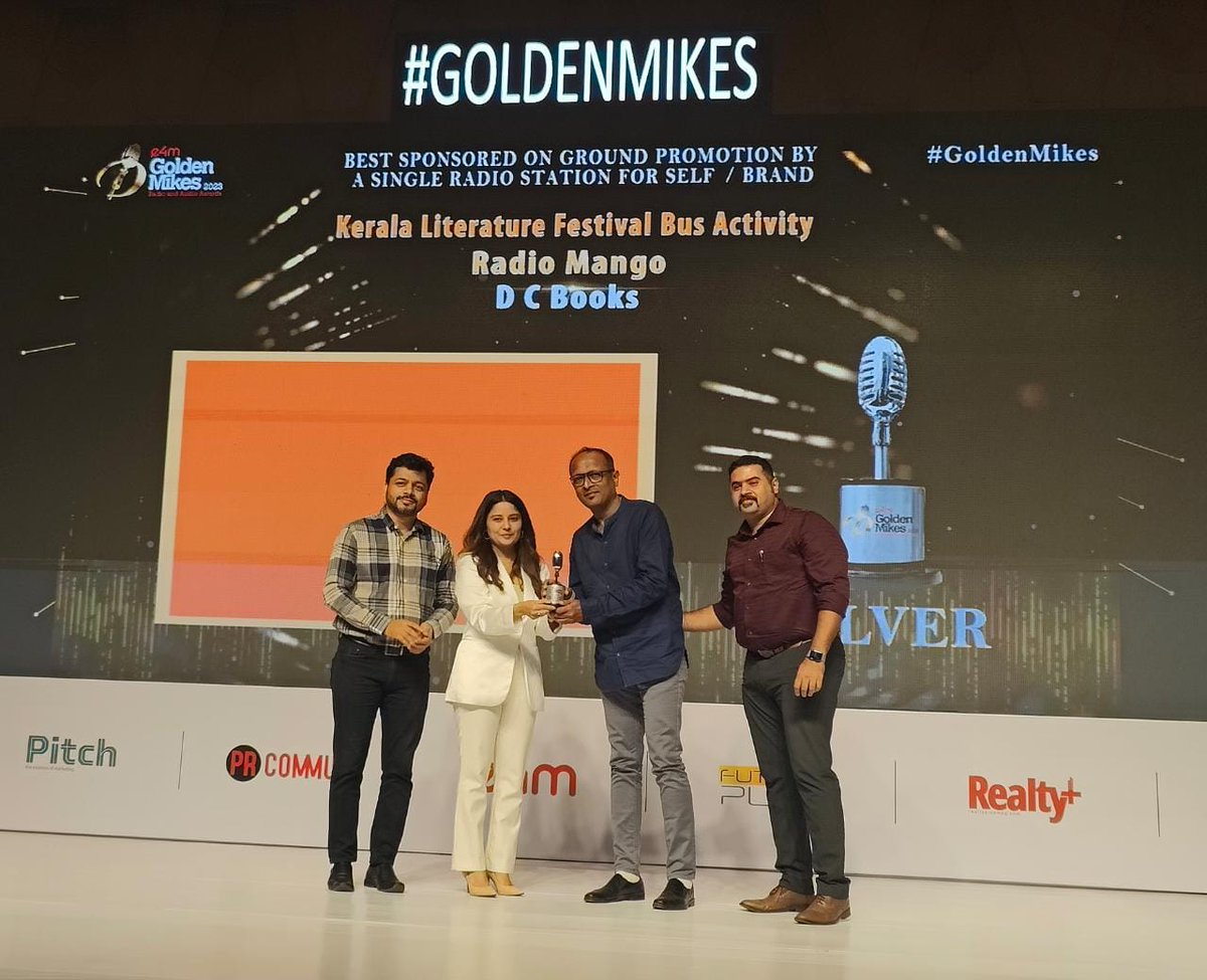 e4mevents's tweet photo. Unleashing Greatness⭐️
Congratulations to the e4m #GoldenMikes inspiring Award Winner!
Category - Best Sponsored On Ground Promotion by a Single Radio Station for Self / Brand
Winner - @radiomango

 #e4mawards #radioawards #audioawards #mumbai https://t.co/aDgnAd6q8v