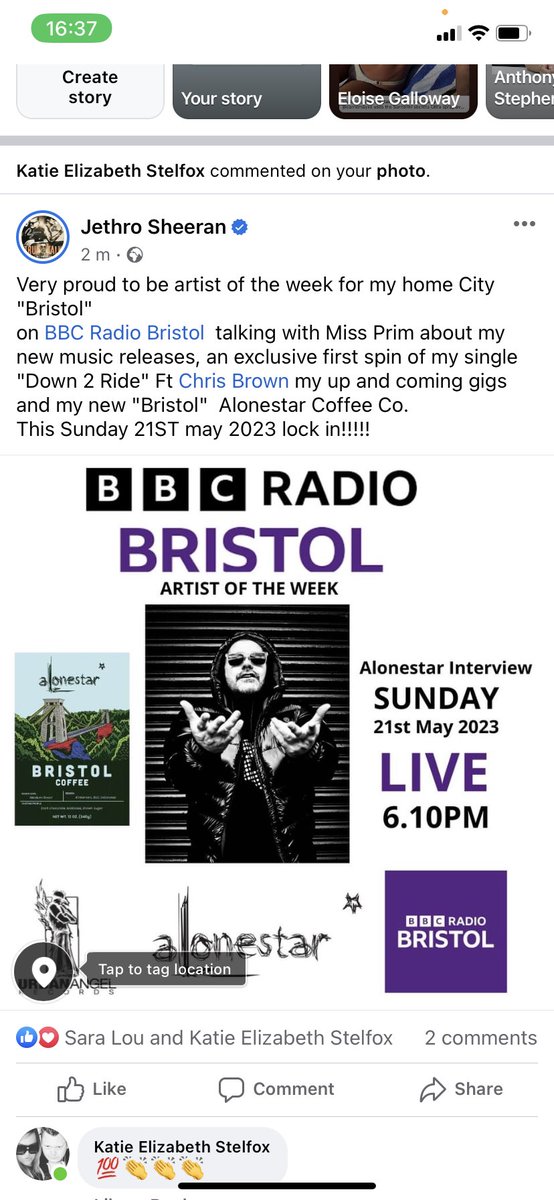 Very proud to be artist of the week for my home City 'Bristol' @bbcradiobristol talking with Miss Prim about my new music releases, an exclusive first spin of my single 'Down 2 Ride' Ft. @chrisbrown  #Chrisbrown my up and coming gigs and my new 'Bristol'  Alonestar Coffee Co.
