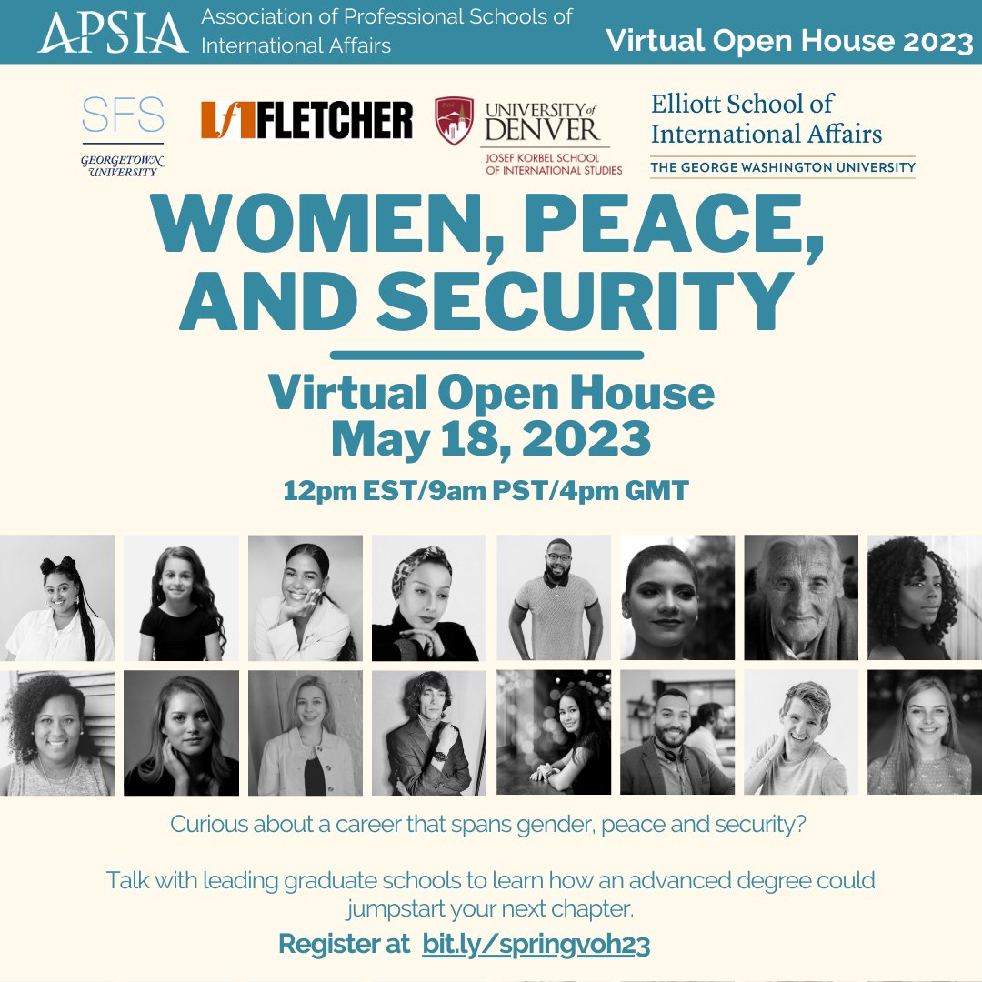 Want to see a policy framework that recognizes women as critical actors in efforts to achieve international peace and security?

We're talking grad school focused on the #WPSAgenda tomorrow, May 18, w @georgetownsfs @FletcherSchool @josefkorbel @ESIAGrad 

eventbrite.com/e/617760396977