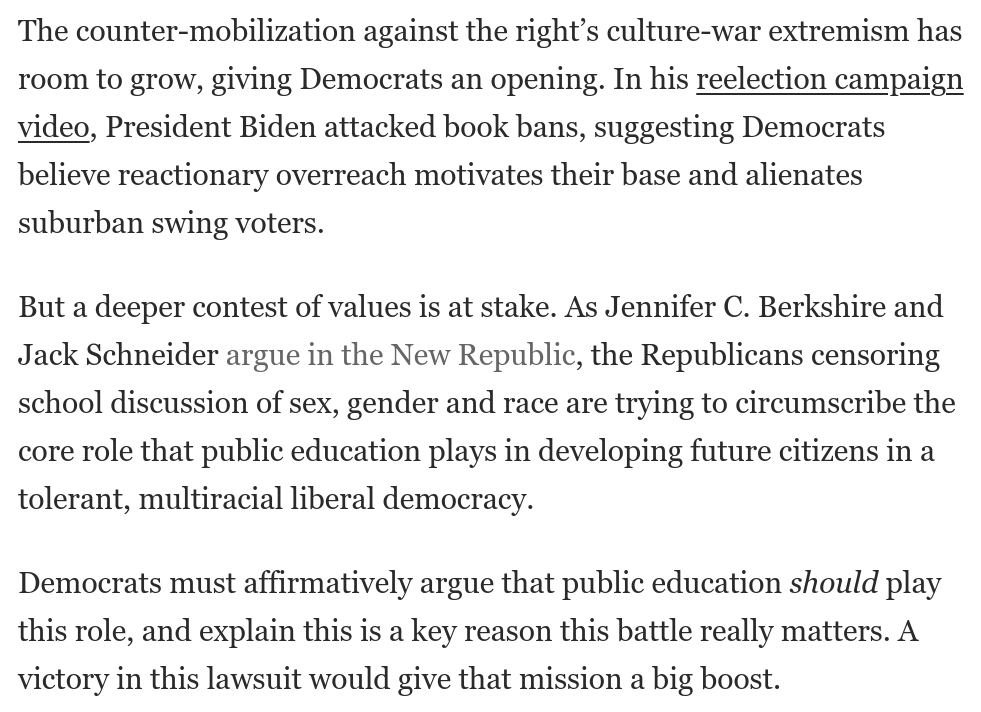 GregTSargent's tweet photo. @PENamerica All of this is another sign that the counter-mobilization against right wing culture-war extremism has room to grow. 

Dems should seize on this untapped energy. They should forcefully defend the role of public schools, which are the right's real target: 

https://t.co/M8bzlGxgnX https://t.co/f4XnrUetsW