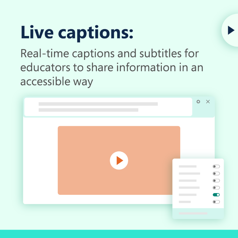 MicrosoftEDU's tweet photo. These built-in #accessibility features empower educators to create more inclusive and engaging classrooms.

Swipe to read more about how they can help you support all kinds of learners: https://t.co/ChGwcubbgw

#MicrosoftEDU #GAAD