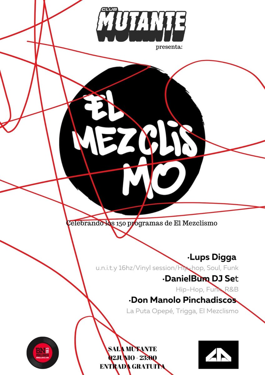 Peña de Mallorca 💯VIERNES 2JUNIO en #clubmutante estaré poniendo unos hits celebrando los 150 programas de <a href="/elmezclismo/">elmezclismo</a> con <a href="/don_manolo/">don manolo pinchadiscos</a> y #LupsDigga 💯💯💯