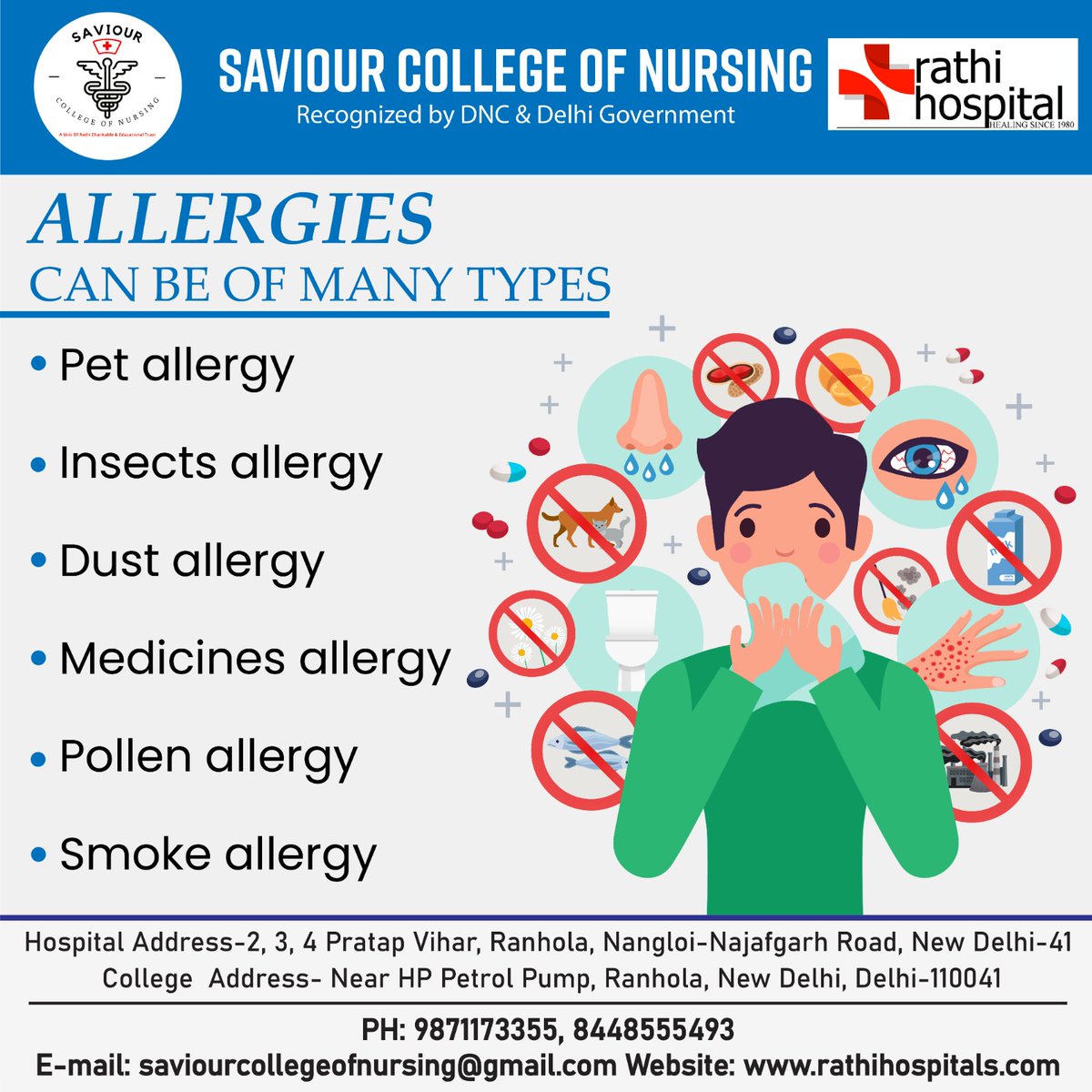 #didyouknow
Here are some types of allergies that you must have the knowledge about to become a nurse.
Book your seat today for GNM & ANM nursing - 8448555493
.
.
#saviourcollege #allergy #typesofallergies #admissions #Admissionopen #admissionsopen2023 #anmnursing #gnmnursing