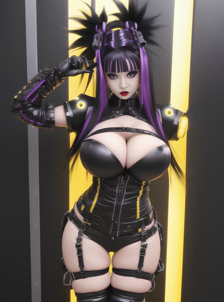DailyArt666's tweet photo. In a neon labyrinth, where wires entwine and darkness glows, we embrace  the future's embrace. Cybernetic souls pulsating to the rhythm of  electric beats. With technicolor hair and neon-drenched hearts, we forge  a new path in the digital abyss. #CyberGothVibes #TechnoRevolution https://t.co/Jtltvb7Cvn