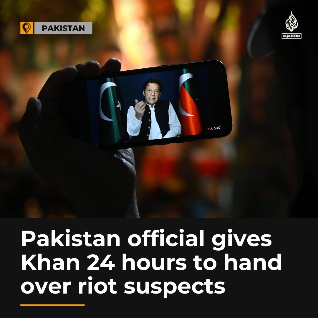 Former Pakistani PM Imran Khan is accused of sheltering aides and supporters wanted over attacks on the army following his arrest last week aje.io/yo9g63