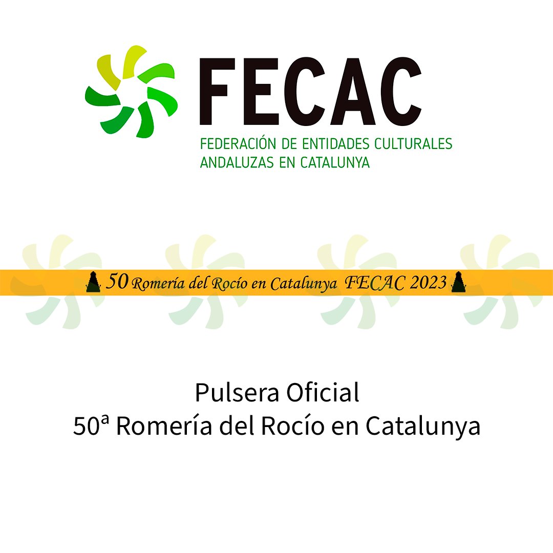 50ª Romería del Rocío en Catalunya - Pulsera oficial

Ya disponible en la oficina de FECAC en el Rocío por 1€, la pulsera oficial de la 50ª Romería del Rocío en Catalunya.

#romeriadelrocioencatalunya #rocio <a href="/FederacionFecac/">FECAC</a> 

FECAC
fecac.com