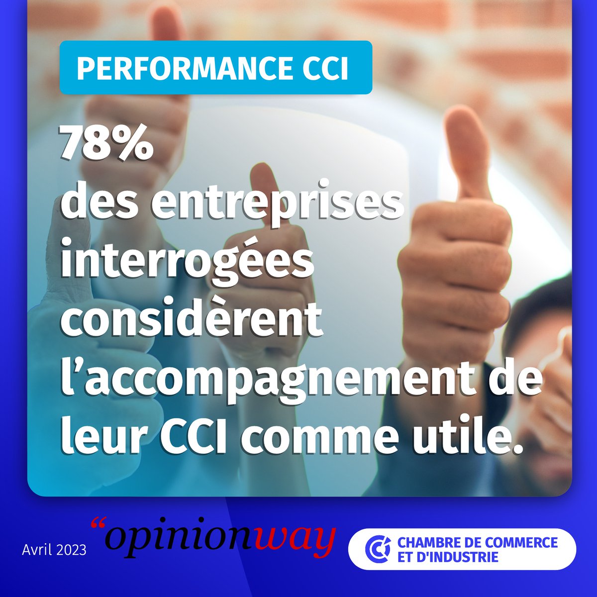 🚀La 3e édition de l’enquête de performance sur l’action des #CCI, menée par <a href="/opinionway/">OpinionWay</a>
vient d’être publiée.  
🤝Elle confirme l’efficacité des CCI dans leur rôle d’accompagnement de proximité des chefs d’entreprise.  
👉En savoir + : cci.fr/actualites/enq…