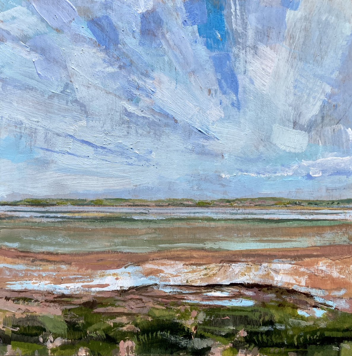 marcprillart's tweet photo. Morecambe Bay View - 1502        

 #HestBank #MorecambeBay #landscapepainting #Seascape #acrylicpainting #plywood #pleinair #PleinAirPainting https://t.co/bBEUcLeaa2