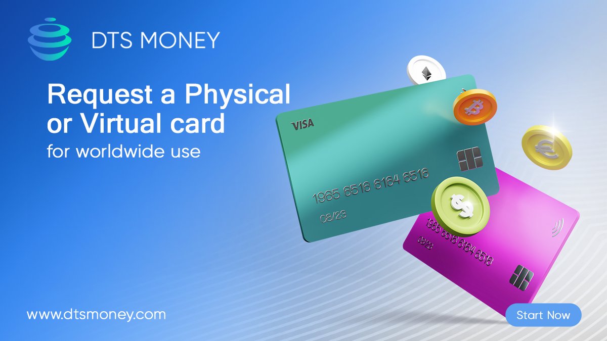 DTS_Money's tweet photo. 💳🌍 Unlock global financial freedom with our bank's Virtual and Physical cards! 💫 Seamlessly shop online or in-person anywhere in the world, with the convenience and security you deserve. 💥 #GlobalBanking #VirtualCards #PhysicalCards #FinancialFreedom https://t.co/VFobwOngn2