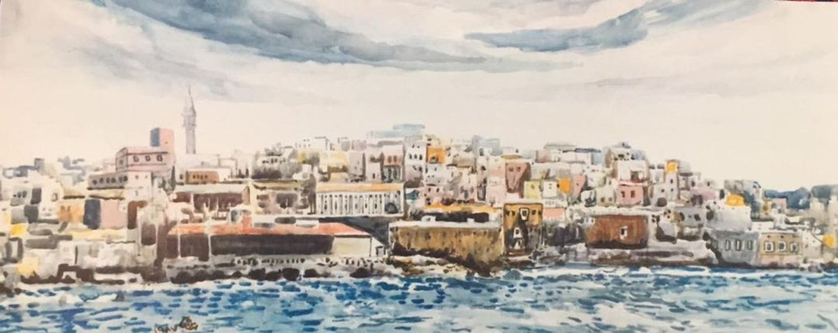 ReemKelani's tweet photo. Special thanks goes to the family of #Palestinian (of #Bosniak origin) #painter & #sculptor #MuhammadBushnaq (1934-2017).
They have kindly granted us permission to use #Bushnaq's beautiful paintings of the Palestinian #coast in our forthcoming online concert.
Details below 👇 https://t.co/DG79n0nESe