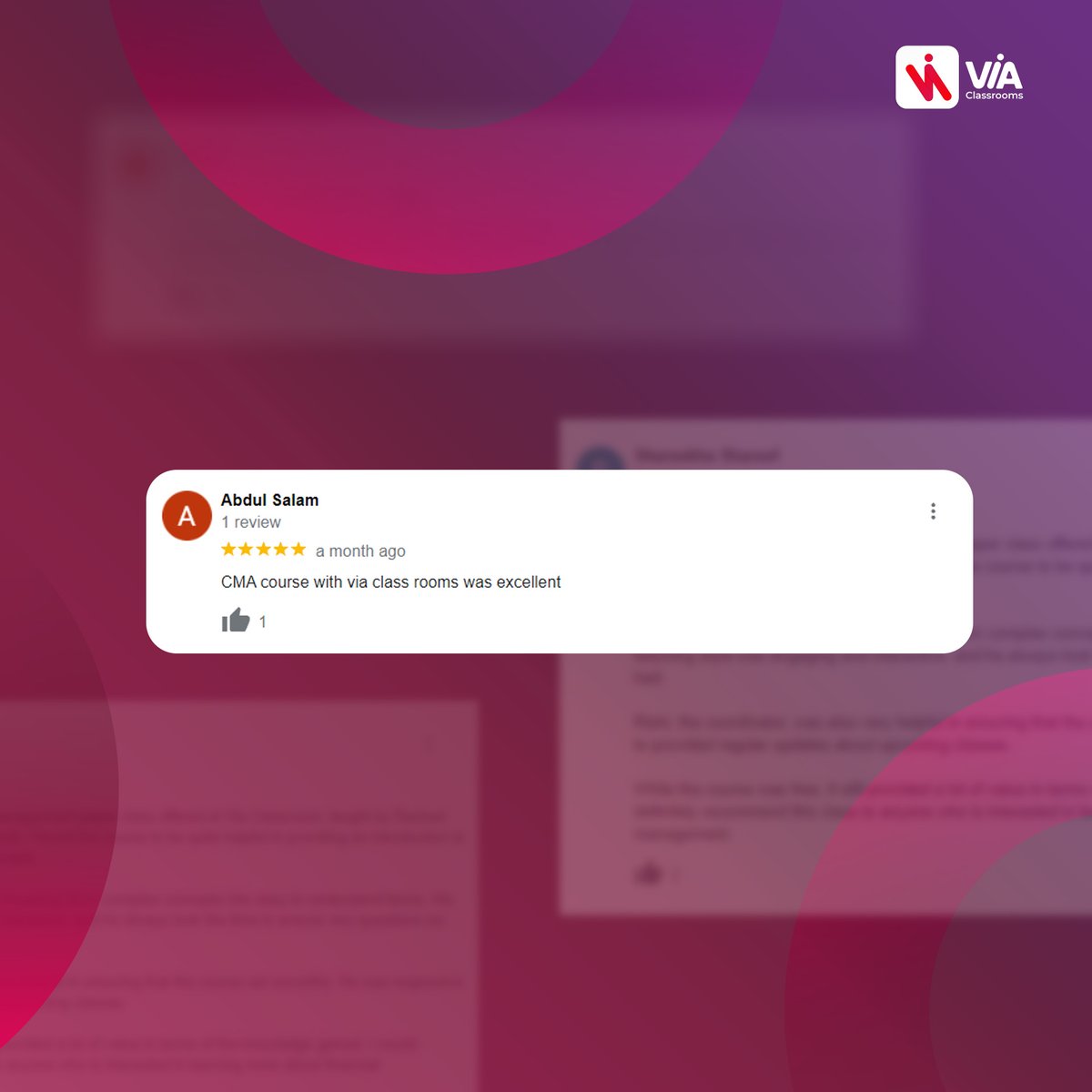 Via_classrooms's tweet image. 🌟 Via Classrooms 🌟 is honoured to receive heartfelt reviews! 📝✏️ their words inspire us to keep pushing boundaries in education, making learning a joyous journey. 🎓💡
 #acca #uscma #sapfico #sapmm #AccountingUpskilling #ProfessionalGrowth #CareerAdvancement #viaclassrooms