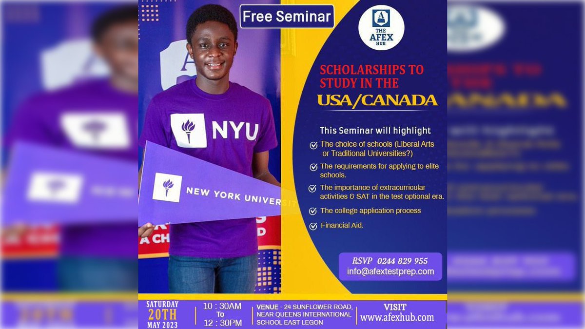 PrepAfex's tweet photo. Be a part of our free Study Abroad Seminar on Saturday 20th May,2023. Let us guide you as you take the necessary step to join our winning team. 
Next class starts 6th June,2023.
#studyabroadonscholarship  #afexhub #freeseminar https://t.co/7vkAG2SeAZ
