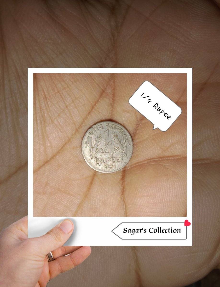 1/4 Indian Rupee

#Indiancoins
#Numismatics
#Sagarscollection
❤😊