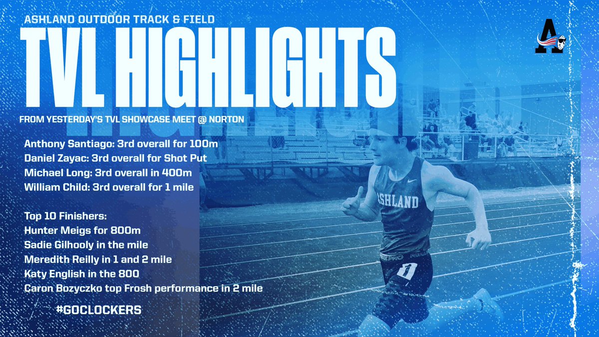 Highlights from yesterday’s Outdoor Track TVL Showcase Meet. Plenty of PR’s as well, GO CLOCKERS! <a href="/AshlandHS_XCTF/">Ashland High School XC and T&F</a> <a href="/ClockerClub/">The Clocker Club</a> <a href="/ClockerNation/">The Clocker Crazies</a> <a href="/Kstcoeur/">Kelley St Coeur (she/her/hers)</a> <a href="/MrsELachapelle/">Erin Lachapelle (she/her/hers)</a> <a href="/Ms_Sullivan_AHS/">Meaghan Sullivan</a> <a href="/AshlandSuper/">Jim Adams (he, him, his)</a> <a href="/ClockerTalk/">Michael A. Caira, Jr.</a>