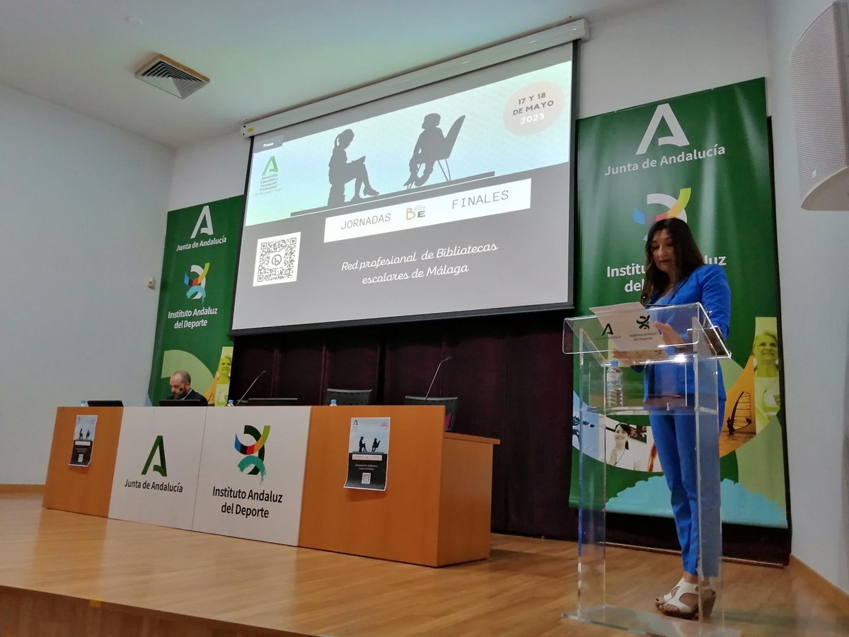 cepantequera's tweet photo. @raqueldelengua inaugura las jornadas finales de la red de bibliotecas escolares #BECREA https://t.co/FVUCyDecgc