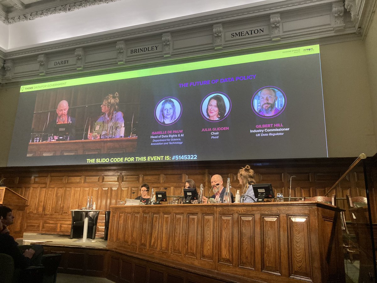 Excellent to hear <a href="/GilbertHill/">Gilbert Hill</a> reference the work of the <a href="/ODIHQ/">Open Data Institute</a> on data institutions and trusts leading the way previously. And what is next for data policy for the UK. <a href="/thinkdigicon/">Think Digital Partners</a> #thinkdata