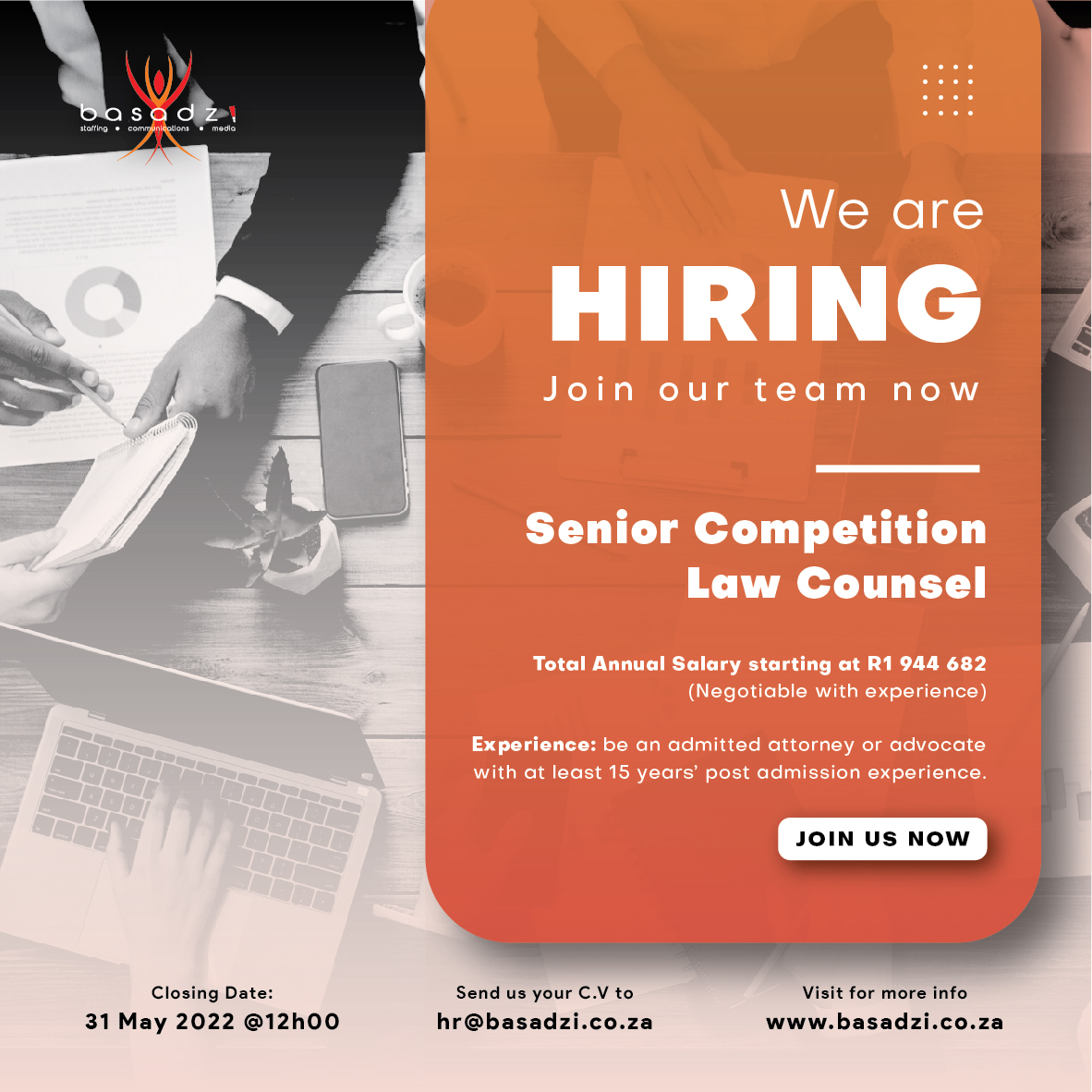 BasadziGroup's tweet photo. We are hiring. https://t.co/dlo79TzwnB