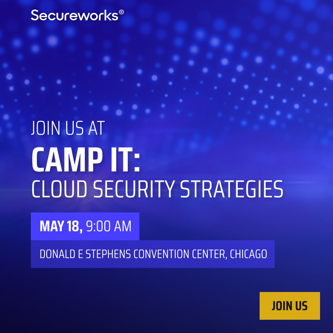 Danielle_Dubel's tweet photo. Attention all tech and security enthusiasts! π Don't miss out on the chance to connect with @Secureworks, at the #CloudSecurity Strategies conference.
π°οΈ May 18th
π Chicago (Rosemont/OβHare)
#Cybersecurity #IworkatSecureworks #Tech https://t.co/7vbc7Wonzm https://t.co/yRb7KfY5uU