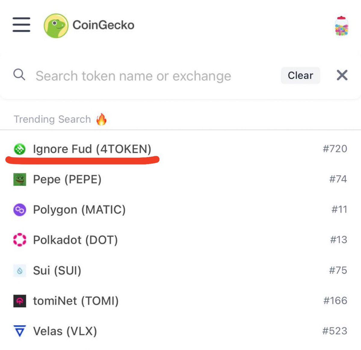 #4TOKEN is no. 1 trending on <a href="/coingecko/">CoinGecko</a> at rank #720. ✅💚

🎉To celebrate we are giving away 100k $4TOKEN 

✅Quote Retweet w/ #4TOKEN 
✅Tag 3 friends

🏆2 Winners (50k each)
⏰Ends in 24hrs