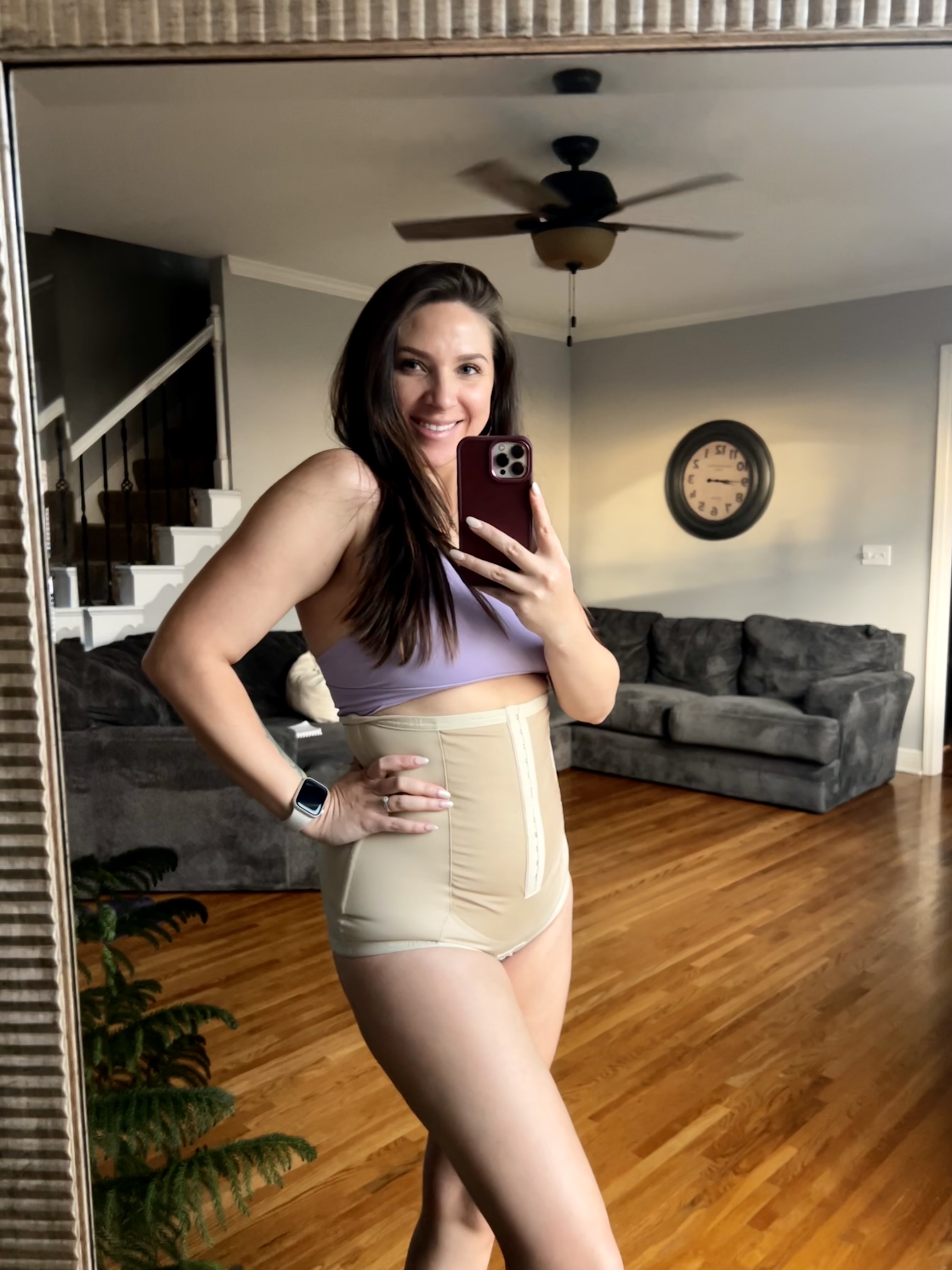 Wearing a Bellefit Postpartum Girdle provides compression and