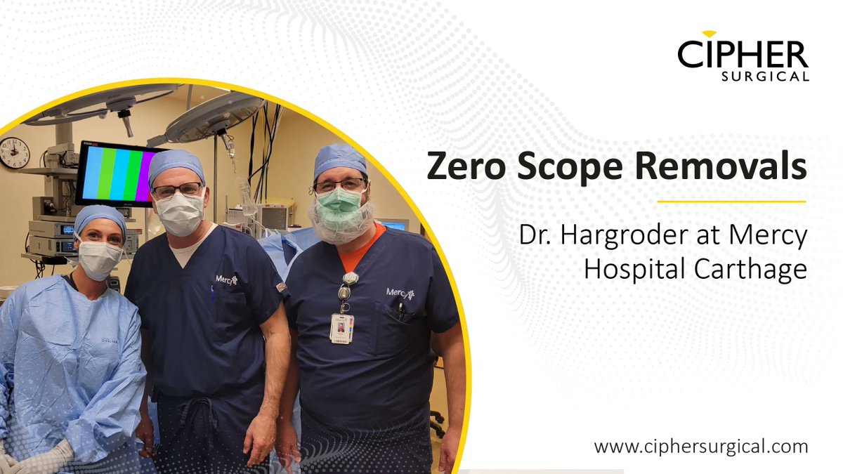 Cipher_Surgical's tweet photo. Dr. David Hargroder, General &amp; Bariatric surgeon at Mercy Hospital Carthage performed 4 mini gastric bypass procedures in 1 day with ZERO scope removals for cleaning using OpClear. 
 #medicaldevices #minimallyinvasivesurgery  #bariatricsurgery https://t.co/B3YRbAUTA3