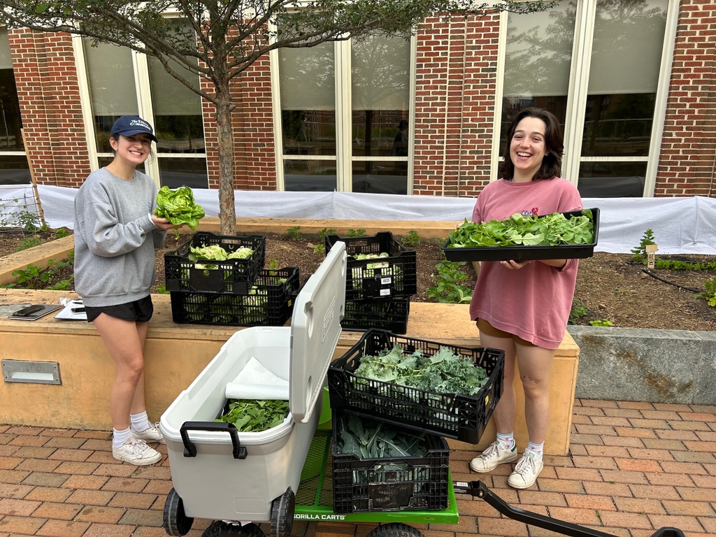 We can't believe the first Hoya Harvest is finally here! These 🥬 are headed straight to the Father McKenna Center, which helps people struggling with homelessness and food insecurity. It's an honor to grow these foods right on campus, and we are so grateful for your support! 🌸