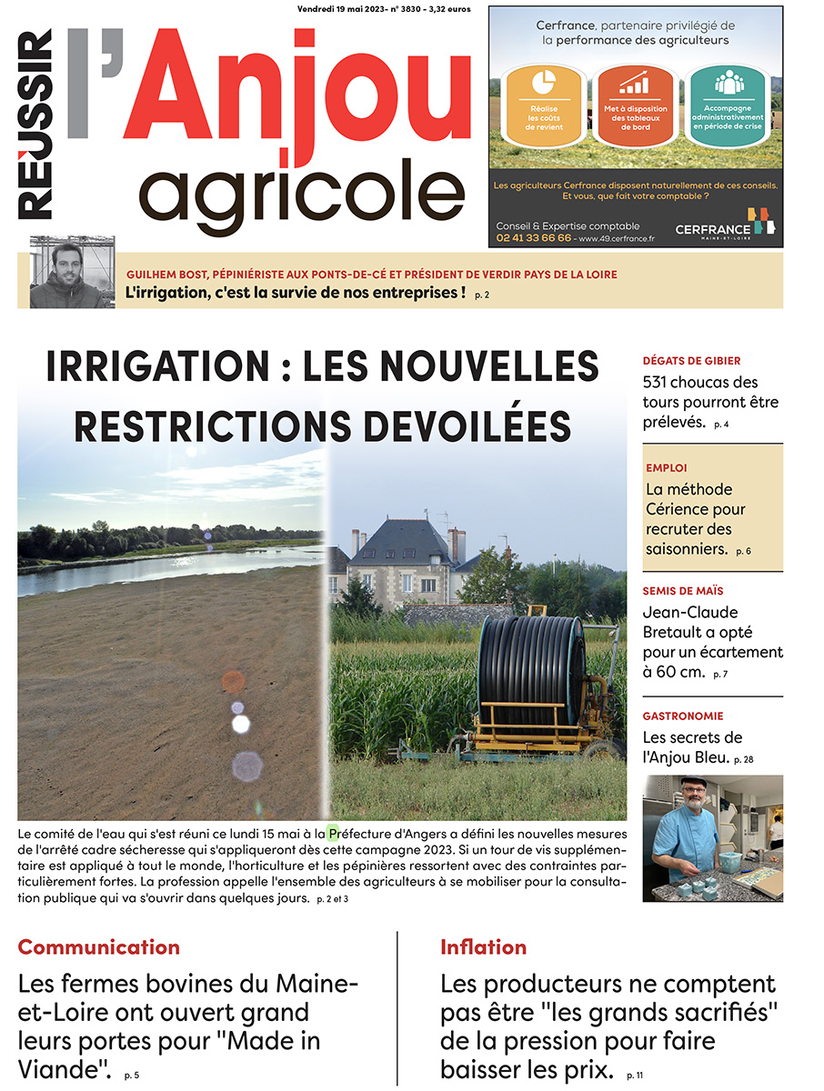 A la Une de votre journal ce vendredi, le contenu de l'arrêté cadre sécheresse <a href="/Prefet49/">Préfet de Maine-et-Loire 🇫🇷🇪🇺</a> <a href="/FDSEA49/">FDSEA 49</a>, retour sur l'opération #MadeInViande <a href="/Interbev_PdL/">Interbev Pays Loire</a>  et une gourmandise en magazine 📷 !