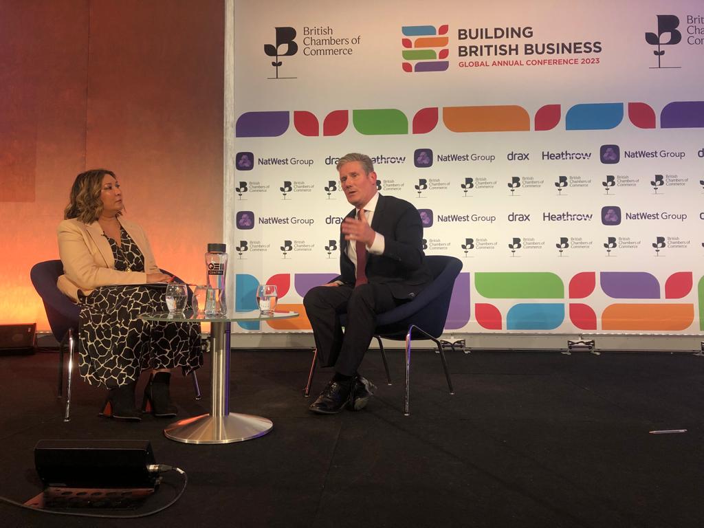 🗣️In conversation with <a href="/ayeshahazarika/">Ayesha Hazarika</a> at #BCCCONF, Rt Hon Sir <a href="/Keir_Starmer/">Keir Starmer</a> MP said: "We need stability, certainty and a plan for growth."

Headline partner <a href="/NatWestBusiness/">NatWest Business</a> <a href="/NatWestGroup/">NatWest Group</a> and supported by <a href="/DraxGroup/">Drax</a> @yourheathrow