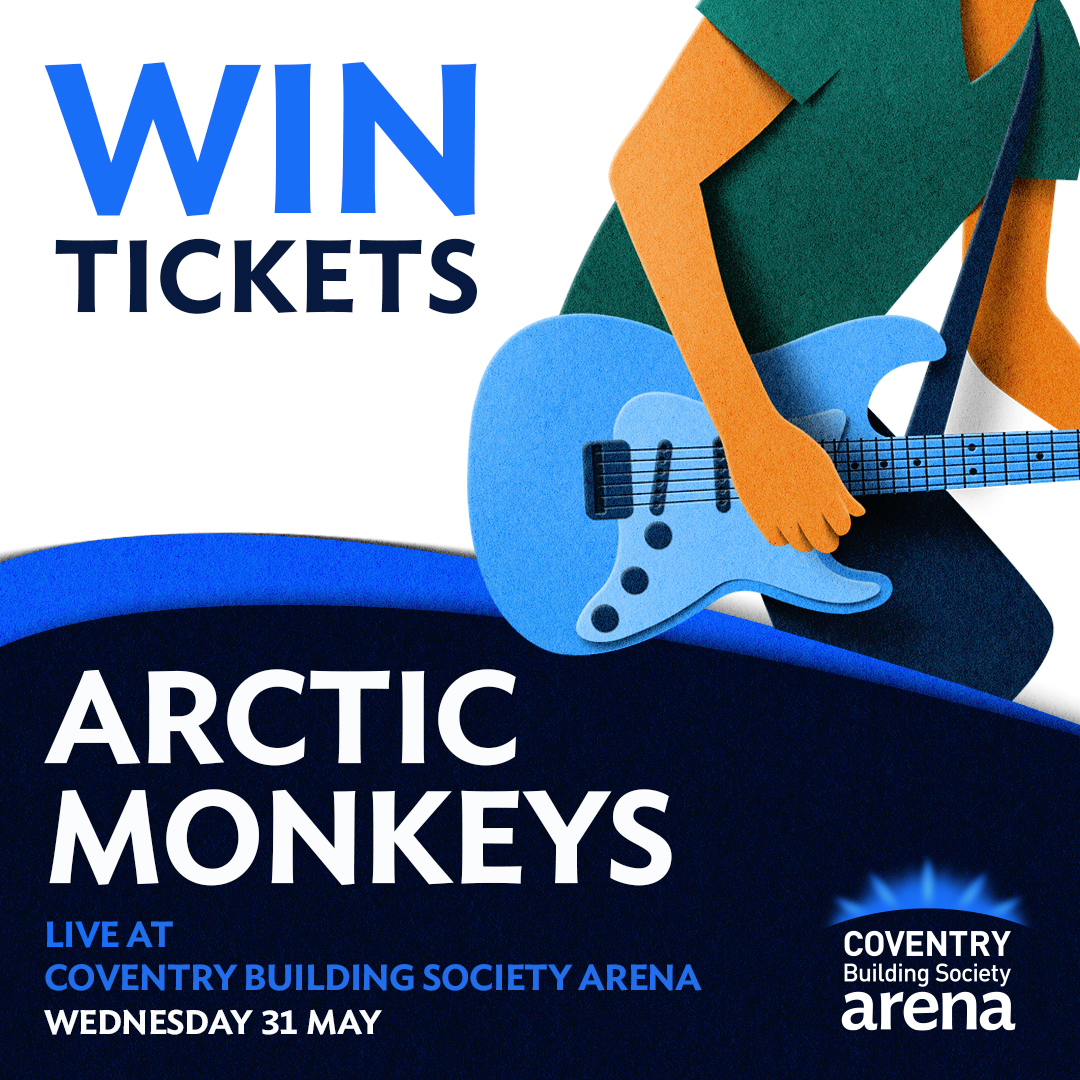 CoventryBS's tweet image. We’re giving away 5 pairs of tickets to see @ArcticMonkeys at @CBSArena! 🚨 For the chance to win a pair of tickets to see #ArcticMonkeys on Wed 31 May 🎤 follow us &amp;amp; retweet this tweet by 19 May 3pm. Ts&amp;amp;Cs apply (ow.ly/Gbuw50OqeIA). 18+ UK residents only. 1 entry pp.