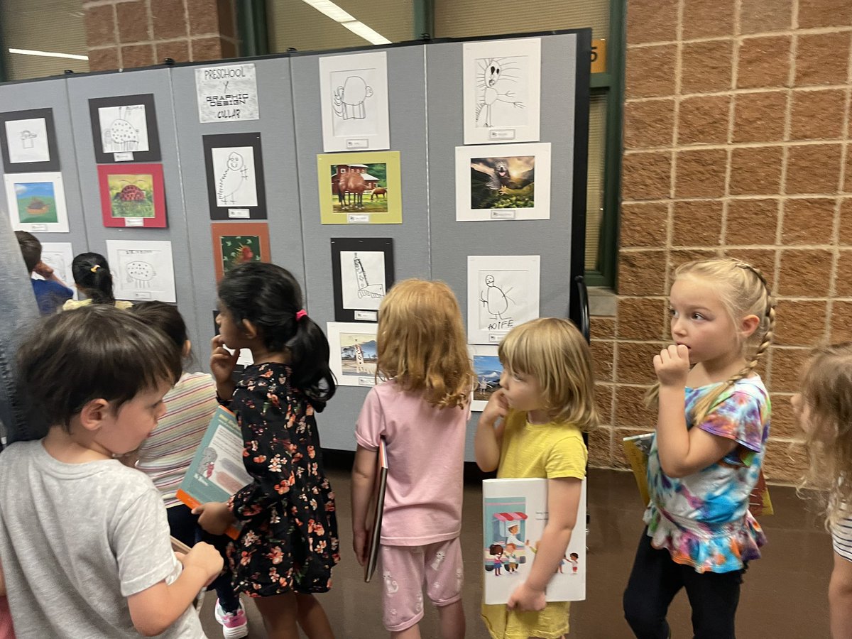 proudARTmomOD's tweet photo. Check out the collaboration between the preschool and Graphic Design on your way to the library this week! #preschoolapproved #connectlancer https://t.co/plxrDb2jzd