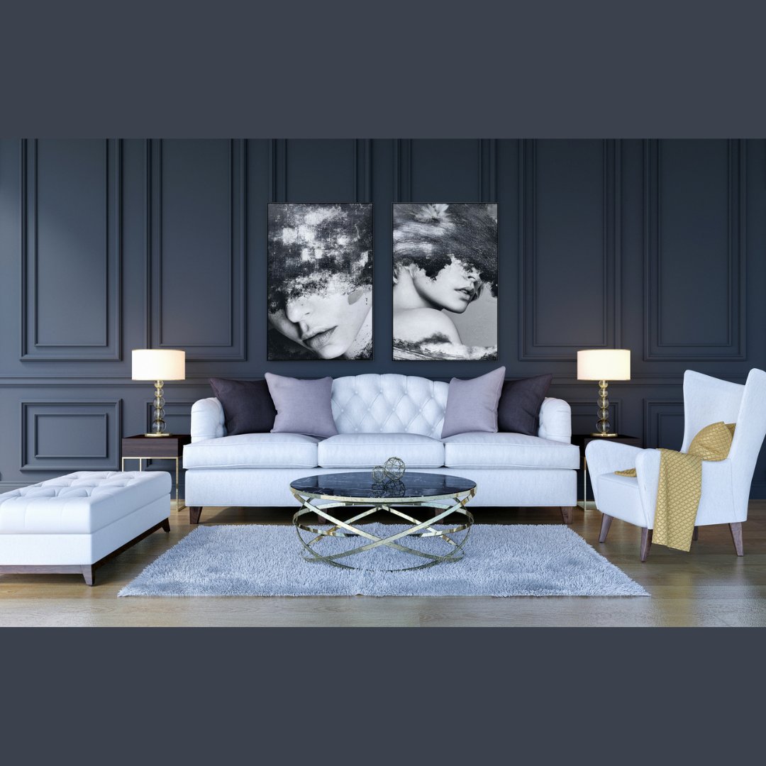 Weekly inspo! We are LOVING this glam living room set up! #ClassyArt #ClassyArtLLC #homefurnishings #homedecor #interiordesign #homeaccents #art #design #artwork #decor #inspiration #interiors #homedesign