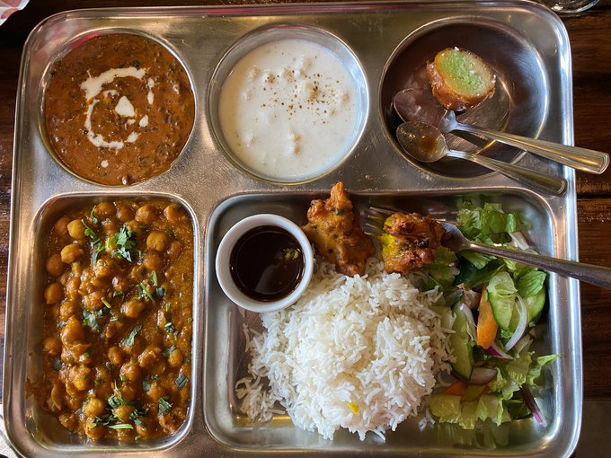 I love it when I get to eat my favourite food courtesy of a client.  Chana masala and the rest of a #vegetarian<a href="/tag/vegetarian"class="tags"><span>#vegetarian</span></a>