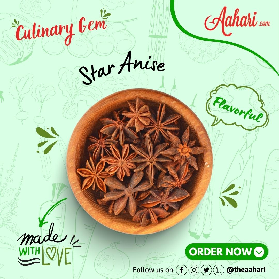 Elevate your culinary creations with the exotic charm of Star Anise
.
.
#Spices #Original #Organic #pickles #masalas #vegpickles #tasty #tastyfood #homefood #homemade #nonvegpickles #nonveglover #food #foodie #yummy #aahari #theaahari @theaahari 
aahari.com/collections/sp…