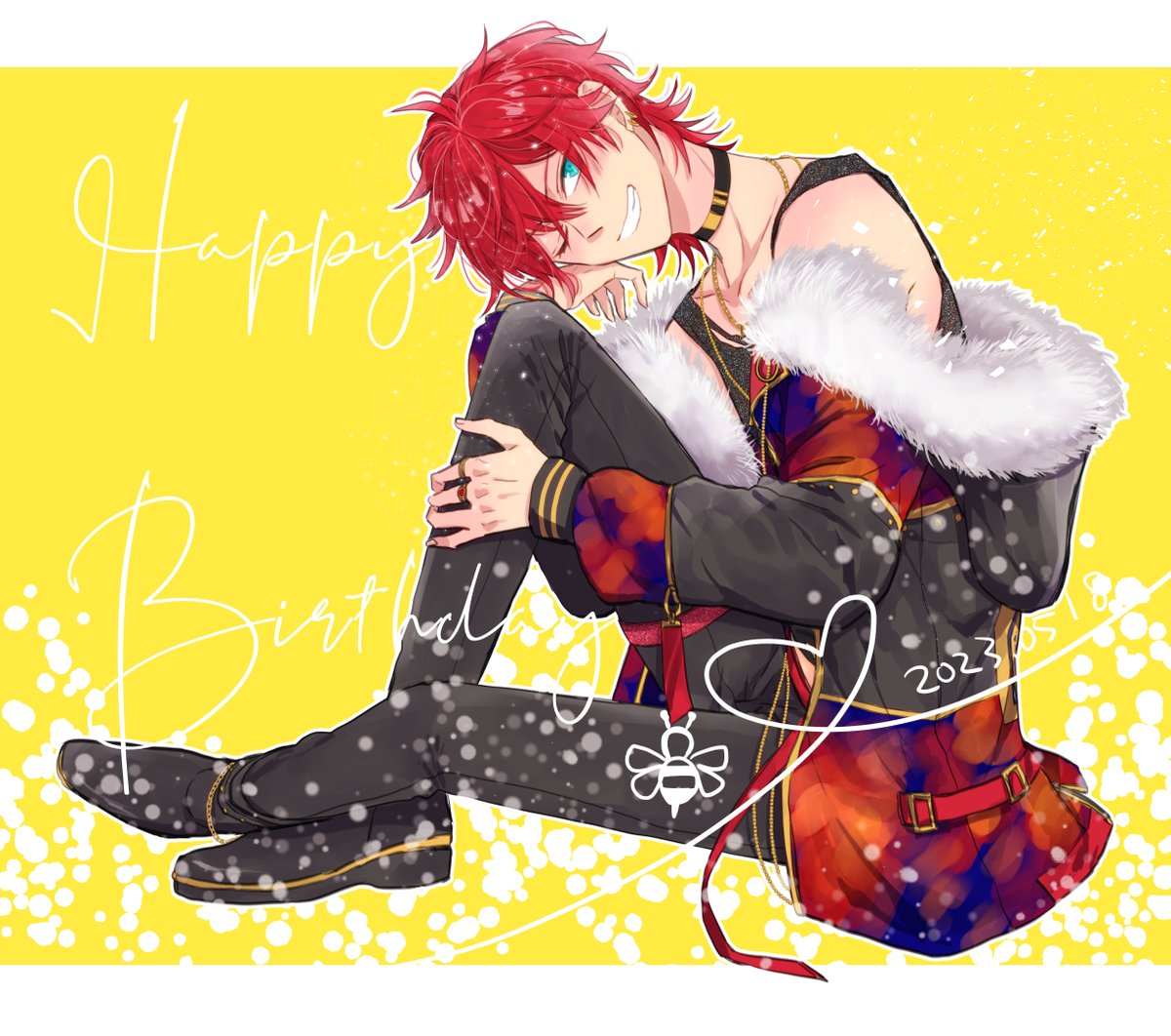 「天城燐音くんおめでと〜〜〜〜〜!幸せになれよ〜〜〜〜〜〜!  #天城燐音誕生祭2」|あい🦊🦇ブリデ3/19ね30aのイラスト