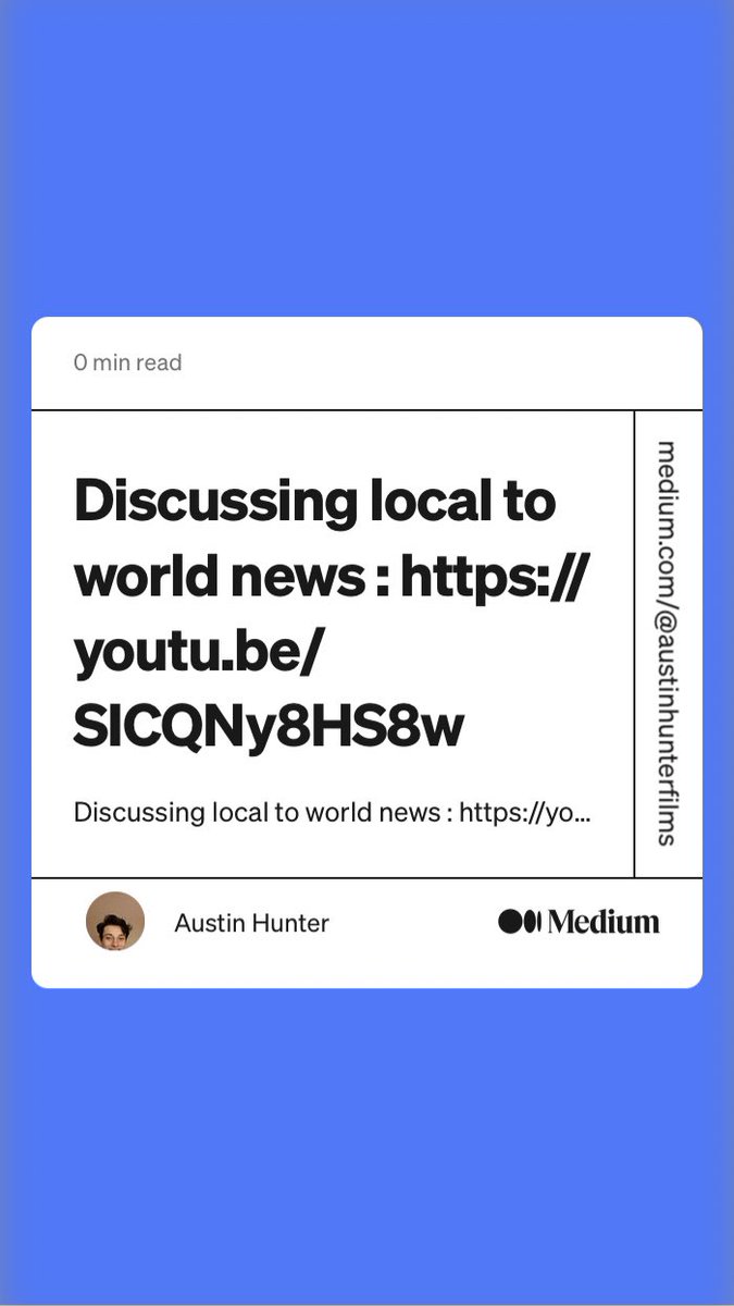 AustinHleake's tweet photo. “Discussing local to world news : https://t.co/Dd775NWKeN” by Austin Hunter
https://t.co/mqRgHT77iR https://t.co/UXj8jW70DS
