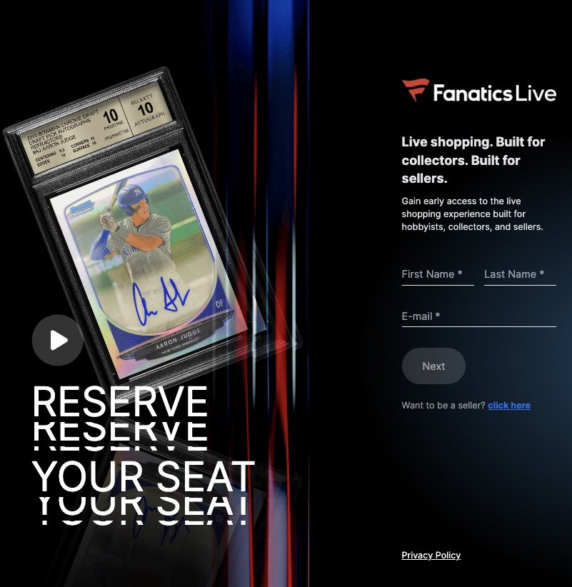 breakwithjess's tweet photo. Fanatics Live just launched the waitlist for their new breaking platform! 👀 Are you excited for this?! 

Here’s the link to get in line! 
https://t.co/89eWRSgm5t

@fanaticslive @Fanatics #thehobby #topps #sportscards https://t.co/sBcvnKMiUm