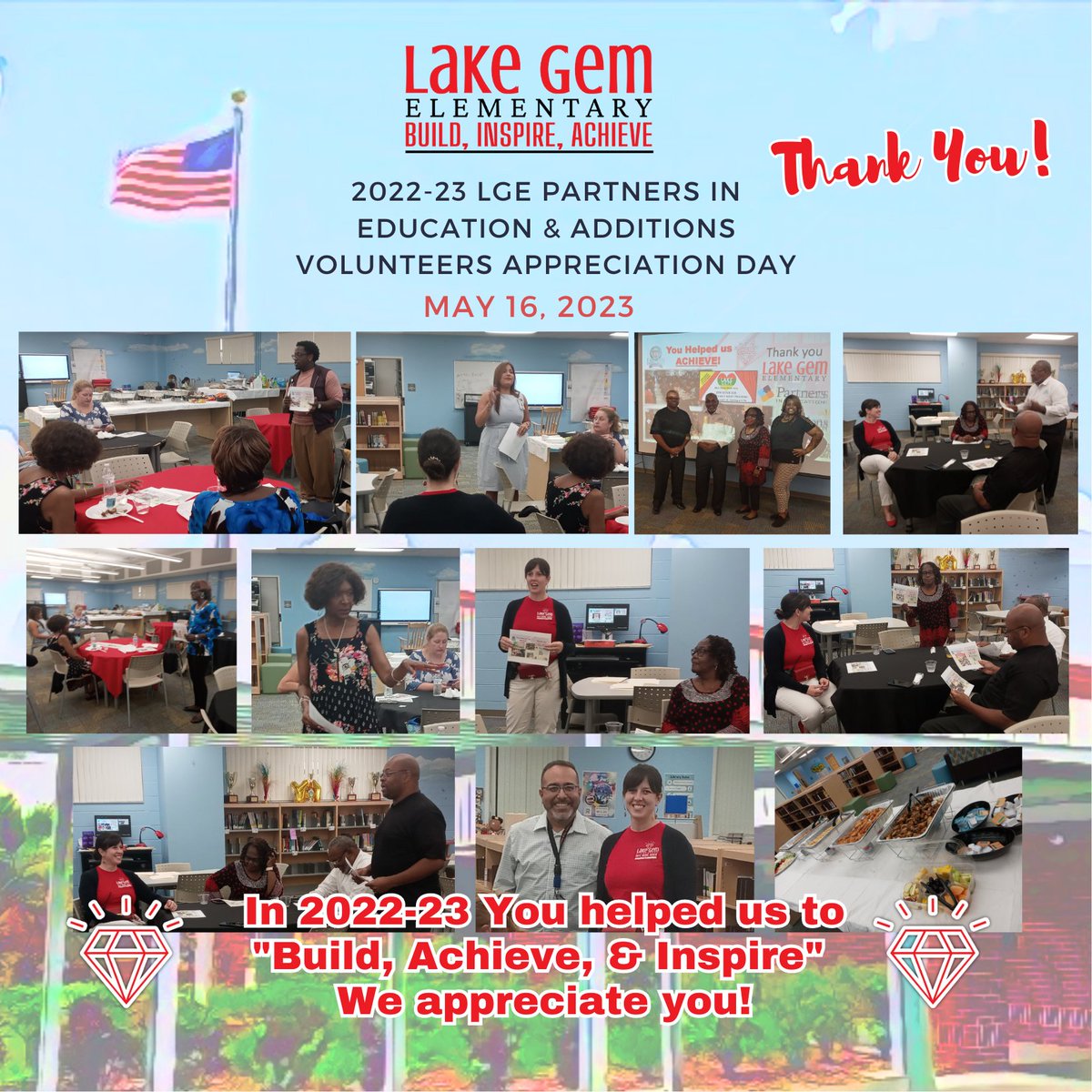 Thank you @LakeGemES_OCPS Community & Business Partners in Education and LGE Volunteers, for participating in our 2022-23 LGE Community & Business Partners & School Volunteers' Appreciation Luncheon yesterday!

#BuildInspireAchieve
#lakegemproud
@OCPSnews @OCPS_PFE @Fdn4OCPS