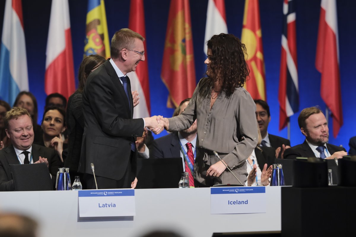 The Foreign Minister @edgarsrinkevics: democracy and human rights are the bedrock of freedom and peace in Europe.

#CoEReykjavikSummit #LVCoE2023

➡️ mfa.gov.lv/en/article/for…

📸 Photo: @MFAIceland