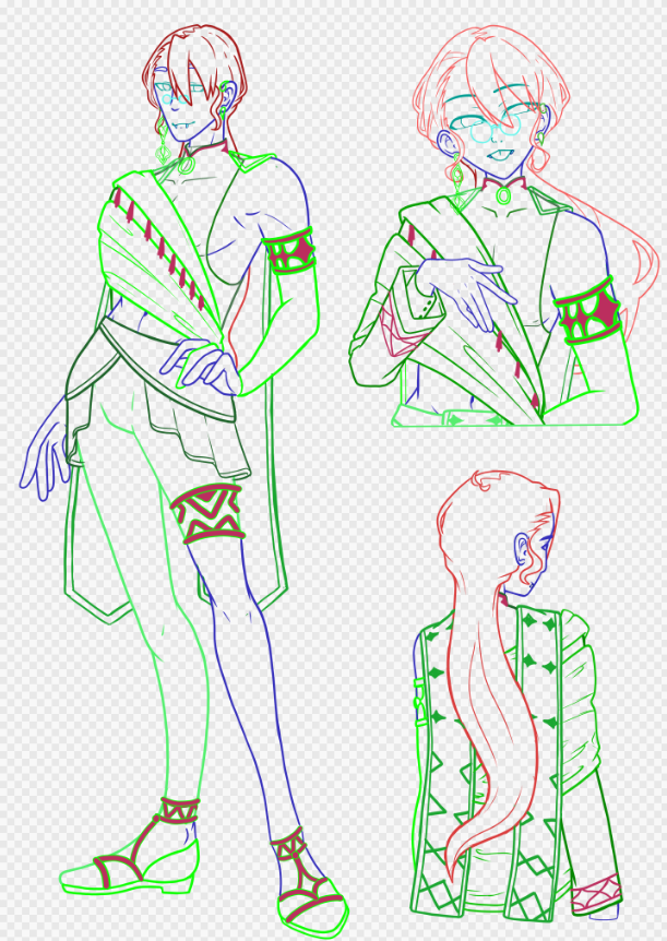 _Panphae_'s tweet photo. the Baizhu banner for #GenshinImapact made me design a non-fandom snake god so here's his forms? 
it's a #WIP though because I never finish anything https://t.co/Qtq3FoQ0w1