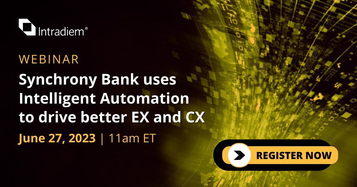 Join us 6/27 to hear <a href="/Metrigy/">Metrigy</a>'s latest research on Customer Insights &amp; Analytics, why @Synchrony chose to use Intelligent Automation in their contact centers, and how the technology improves #EX and #CX. pages.intradiem.com/metrigy-webina…

#contactcentersolutions #webinar