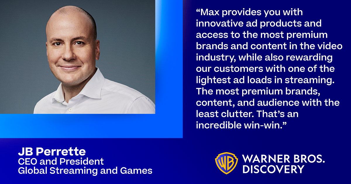 Warner Bros. Discovery Ad Sales on X: JB Perrette, CEO & President of @WBD  Global Streaming and Games, details why Max truly is the “one to watch,”  for brands and consumers alike! #