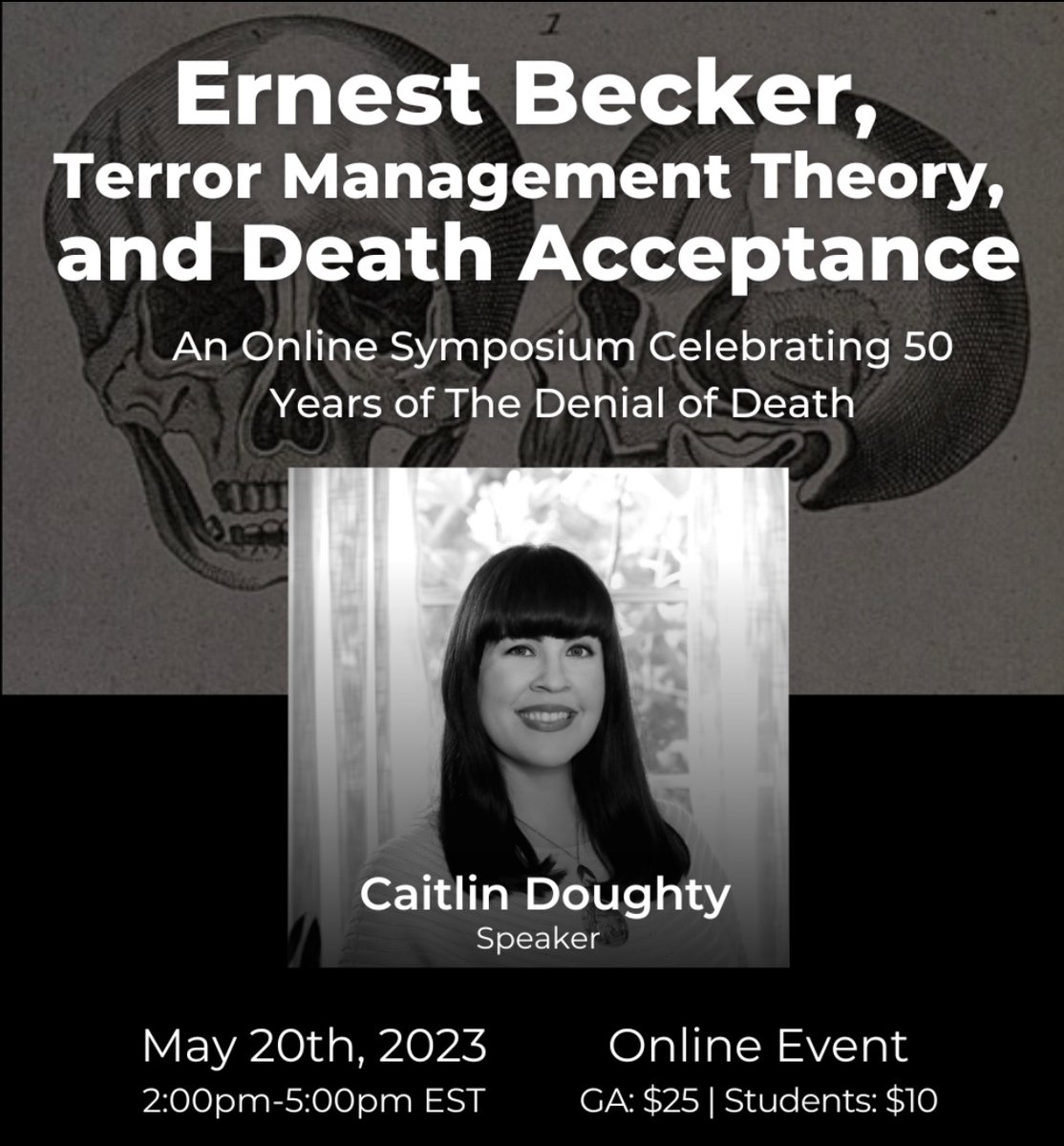 Caitlin is speaking at Saturday's three-hour Ernest Becker extravaganza with @morbidanatomy and @ernestbeckerfdn. morbidanatomy.org/events-tickets…