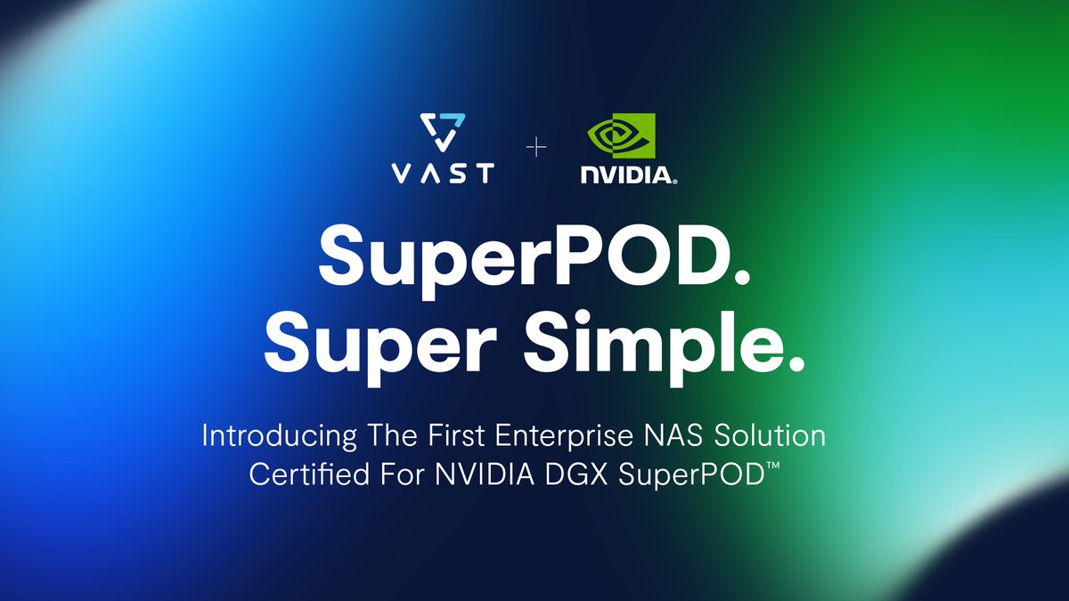 Big news today, <a href="/VAST_Data/">VΛST Data</a> has been given the SuperPod 👍👍from <a href="/nvidia/">NVIDIA</a>.  I was talking about this with a customer yest, and I think what we’re not doing a good enough job of is explaining *why* VAST can achieve this certification when others cannot.  
🧵