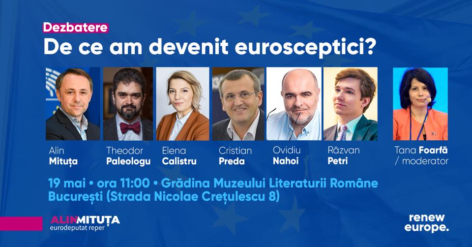 Cum au ajuns așa de mulți români eurosceptici și cum răspundem acestui curent care riscă să deraieze drumul european al României?

Vom dezbate despre aceste teme vineri, 19 mai, de la ora 11.00, în București. 

Detalii &amp; înscriere la dezbatere: fb.me/e/OwUz0j5Q