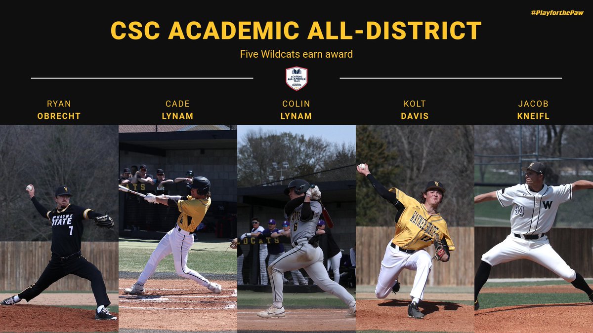 Five <a href="/WSCBB/">Wayne State Baseball</a> players named CSC Academic All-District.
wscwildcats.com/news/2023/5/17…