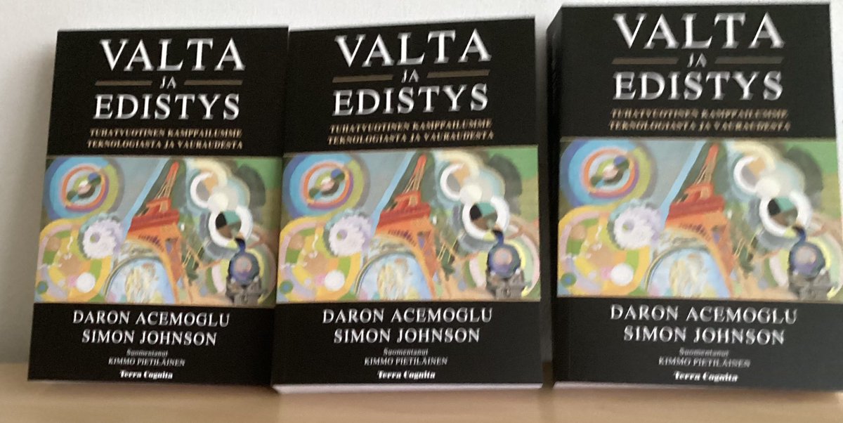 PowerAndProgress came in Finnish today! @DrDaronAcemoglu @baselinescene . Congratulations to writers and many readers. @Maliranta